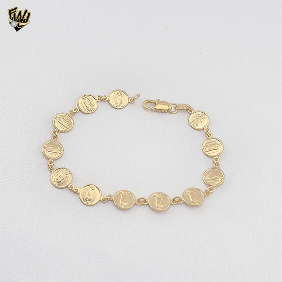 (1-0830) Gold Laminate - 8.5mm Guadalupe Virgin Bracelet - 7.5
