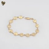 (1-0830) Gold Laminate - 8.5mm Guadalupe Virgin Bracelet - 7.5" - BGF