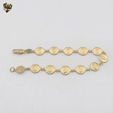(1-0830) Gold Laminate - 8.5mm Guadalupe Virgin Bracelet - 7.5" - BGF