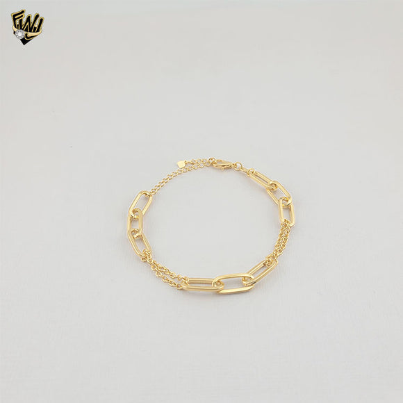 (1-0759) Gold Laminate - Combined Paper Clip Bracelet - BGF