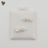 (2-3430) Pendientes de Perla en Plata de Ley 925. 