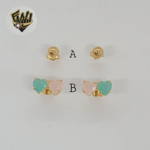 (1-1180-2) Gold Laminate - Stud Earrings - BGF