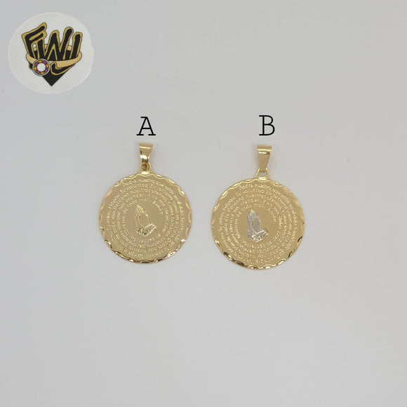 (1-2245-1) Gold Laminate - The Lords Prayer Medal Pendants - BGF