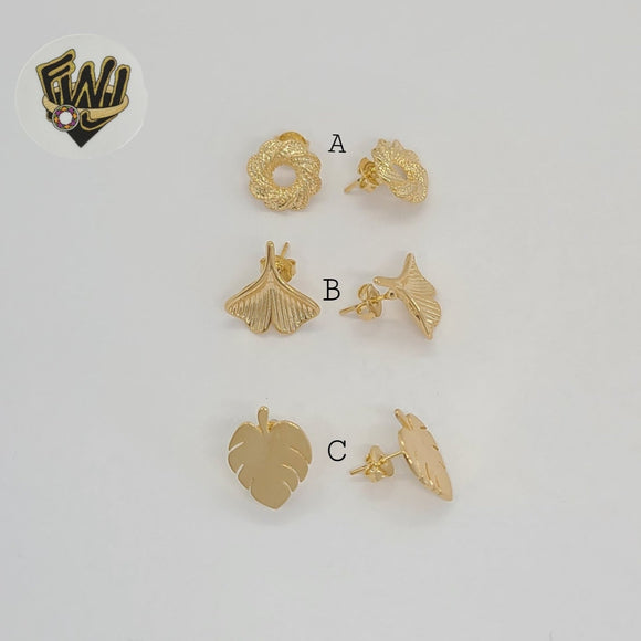 (1-1108-2) Gold Laminate - Stud Earrings - BGF