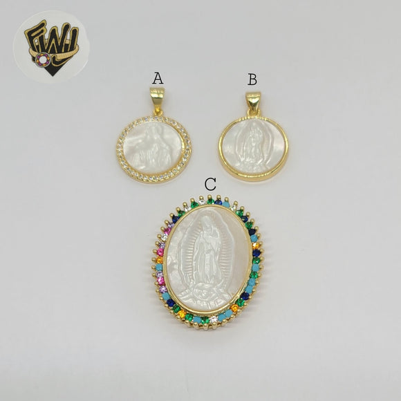 (1-2344-1) Gold Laminate - Mother of Pearl Religious Pendants - BGO