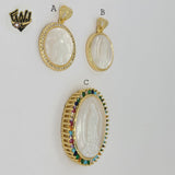 (1-2344-1) Gold Laminate - Mother of Pearl Religious Pendants - BGO