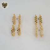 (1-2932-1) Aros de circonitas ovaladas laminadas en oro - BGO