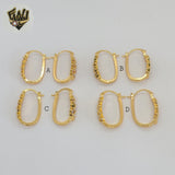 (1-2932-1) Aros de circonitas ovaladas laminadas en oro - BGO