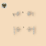 (2-3214-1) Pendientes de botón en plata de ley 925. 