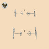 (2-3269) Pendientes de botón infinito en plata de ley 925. 