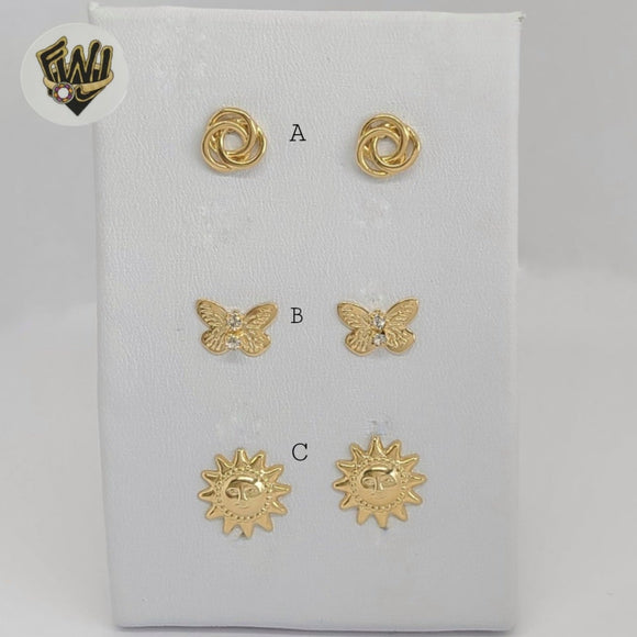 (1-1140) Gold Laminate - Stud Earrings - BGF