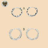 (2-4180) Pendientes Huggies de Plata de Ley 925 con Circonita. 