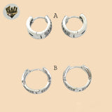 (2-4217) 925 Sterling Silver -Zircon Huggies.