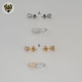 (4-9042) Stainless Steel - Zircon Stud Set.