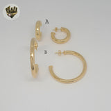 (1-2974-5) Aros de media luna lisos laminados en oro - BGF