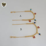 (MBRA-26-2) Gold Laminate - 4mm Evil Eye Bracelet - BGF