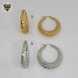 (4-2217) Stainless Steel - Carved Round Hoops.