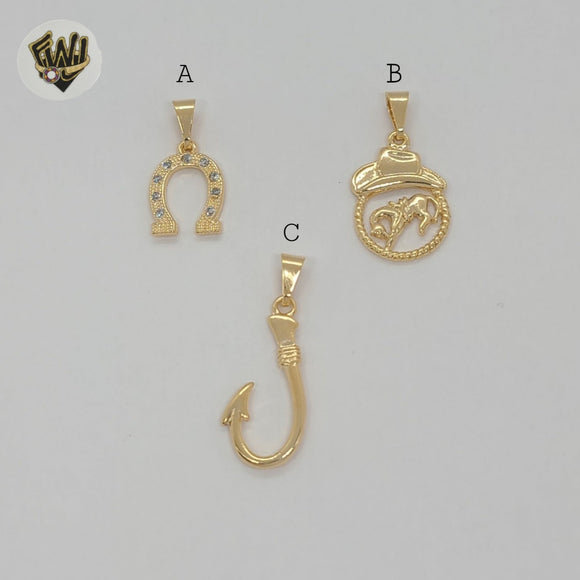 (1-2150) Gold Laminate - Carved Pendants - BGF