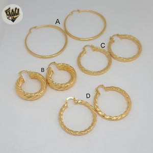 (1-2736) Gold Laminate Hoops - BGO