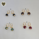 (1-1186) Laminado de Oro - Aretes de Cuentas - BGF