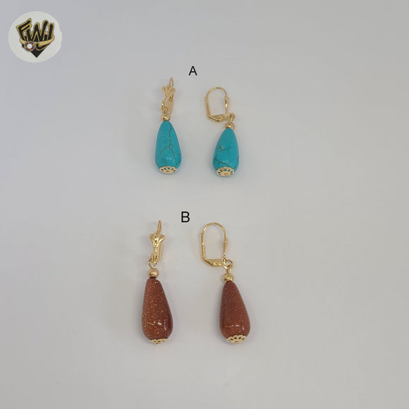 (1-1186-5) Gold Laminate - Long Earrings - BGF