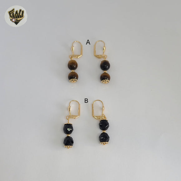 (1-1094-1) Gold Laminate - Stone Earrings - BGF
