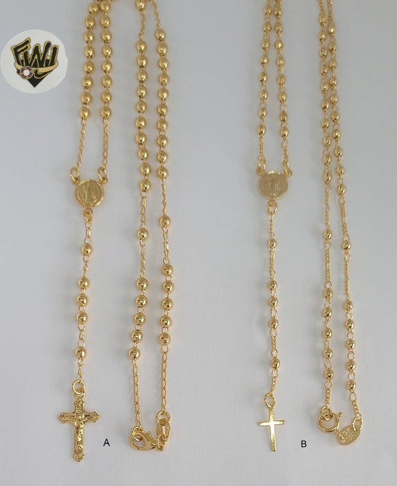 (1-3313-2) Laminado Dorado - Collar Rosario Benedicto - 18