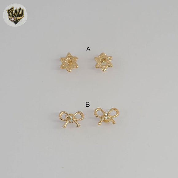 (1-1162-5) Gold Laminate - Stud Earrings - BGF
