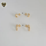 (1-1139) Gold Laminate - Stud Earrings - BGF