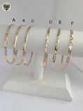 (1-4013-3) Pulseras de oro laminado de 4 mm en tres tonos - Docena - BGO