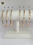 (1-4013-3) Pulseras de oro laminado de 4 mm en tres tonos - Docena - BGO