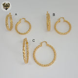 (1-2716) Gold Laminate - Twisted Hoops - BGO