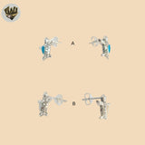 (2-3242) 925 Sterling Silver - Turtle Stud Earrings.
