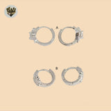 (2-4244) 925 Sterling Silver - Zircon Huggies.