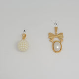 (1-2183) Gold Laminate -Pearl  Pendants - BGF