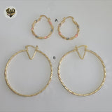 (1-2759) Gold Laminate - Three Tone Hoops - BGO