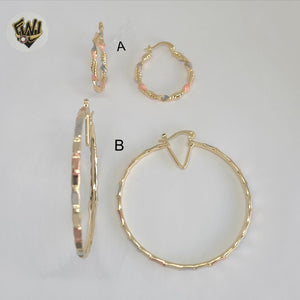 (1-2759) Gold Laminate - Three Tone Hoops - BGO