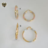 (1-2770) Gold Laminate - Three Tone Hoops - BGO