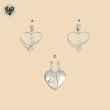 (2-1279) 925 Sterling Silver - Girl and Boy Pendants.