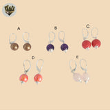 (2-3171-1) 925 Sterling Silver - Dangle Stone Earrings.