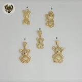 (1-2242) Gold Laminate - Teddy Bear Pendants - BGO