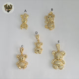 (1-2242) Gold Laminate - Teddy Bear Pendants - BGO