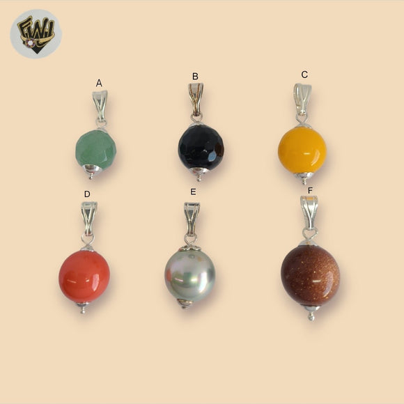 (2-1581) 925 Sterling Silver - Stone Pendants.