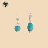 (2-1234) 925 Sterling Silver - Turquoise Pendants.