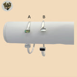 (2-0634) 925 Sterling Silver - 3.5mm Stones Open Bangles - 2.5"