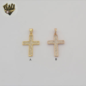 (1-2292) Gold Laminate - Zircon Cross Pendants - BGO
