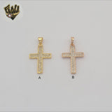 (1-2292) Gold Laminate - Zircon Cross Pendants - BGO