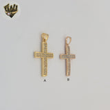 (1-2292) Gold Laminate - Zircon Cross Pendants - BGO