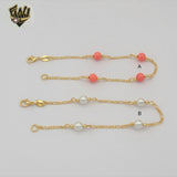 (1-3901-B) Gold Laminate - 5.5mm Beads Bracelet - 7.5" - BGF