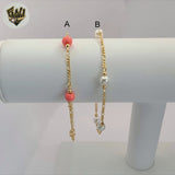 (1-3901-B) Gold Laminate - 5.5mm Beads Bracelet - 7.5" - BGF